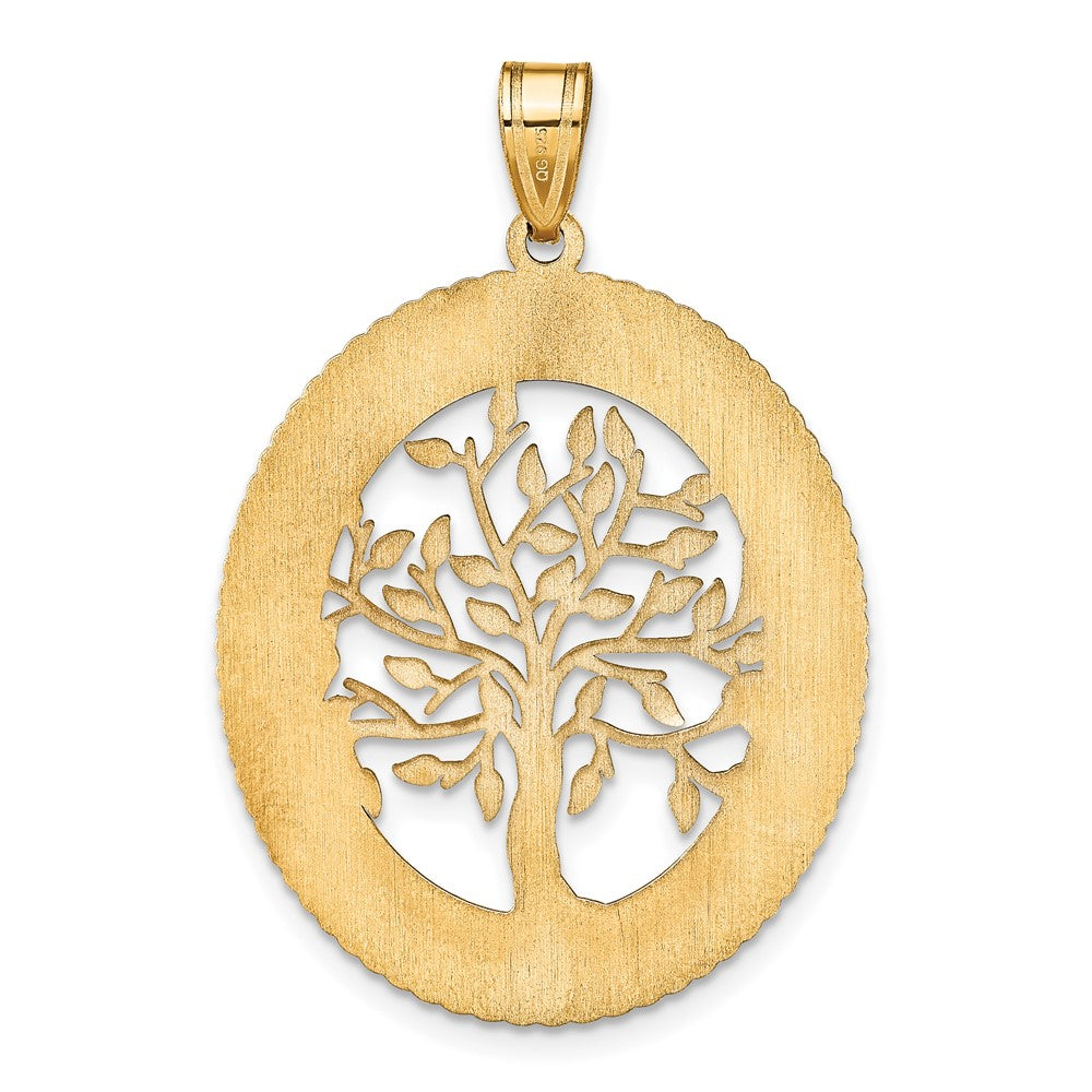 14KY Oval Family Tree Pendant