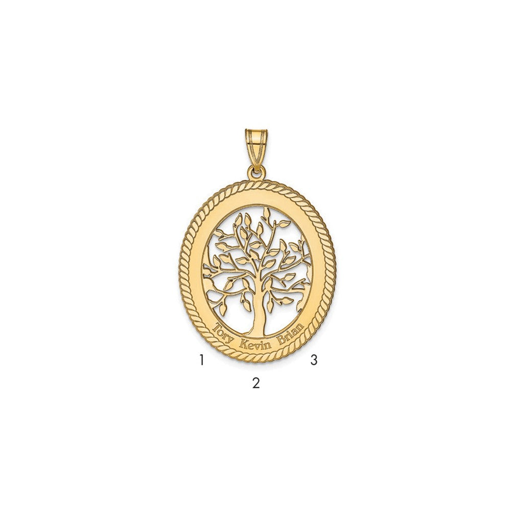 Sterling Silver/Gold-plated Oval Family Tree Pendant