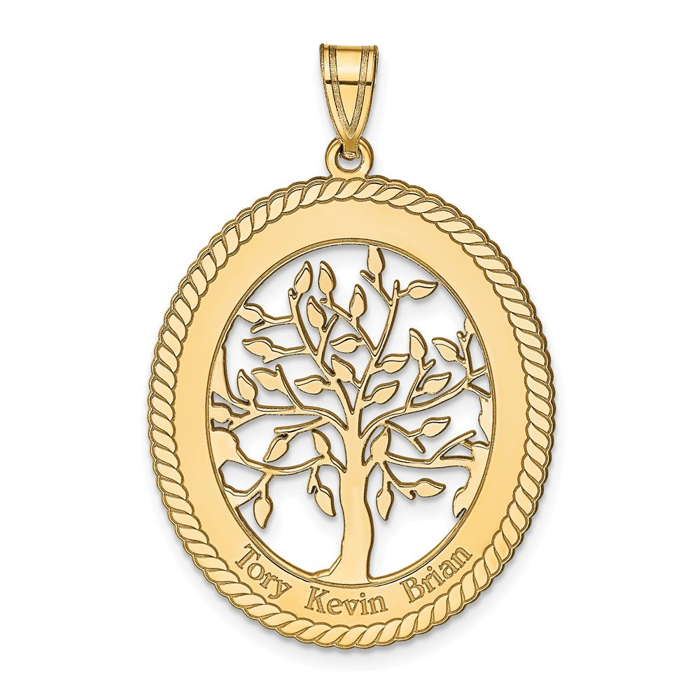 14KY Oval Family Tree Pendant