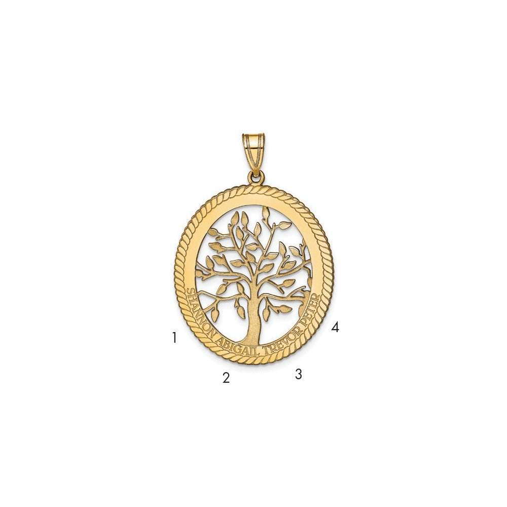 Sterling Silver/Gold-plated Oval Family Tree Pendant