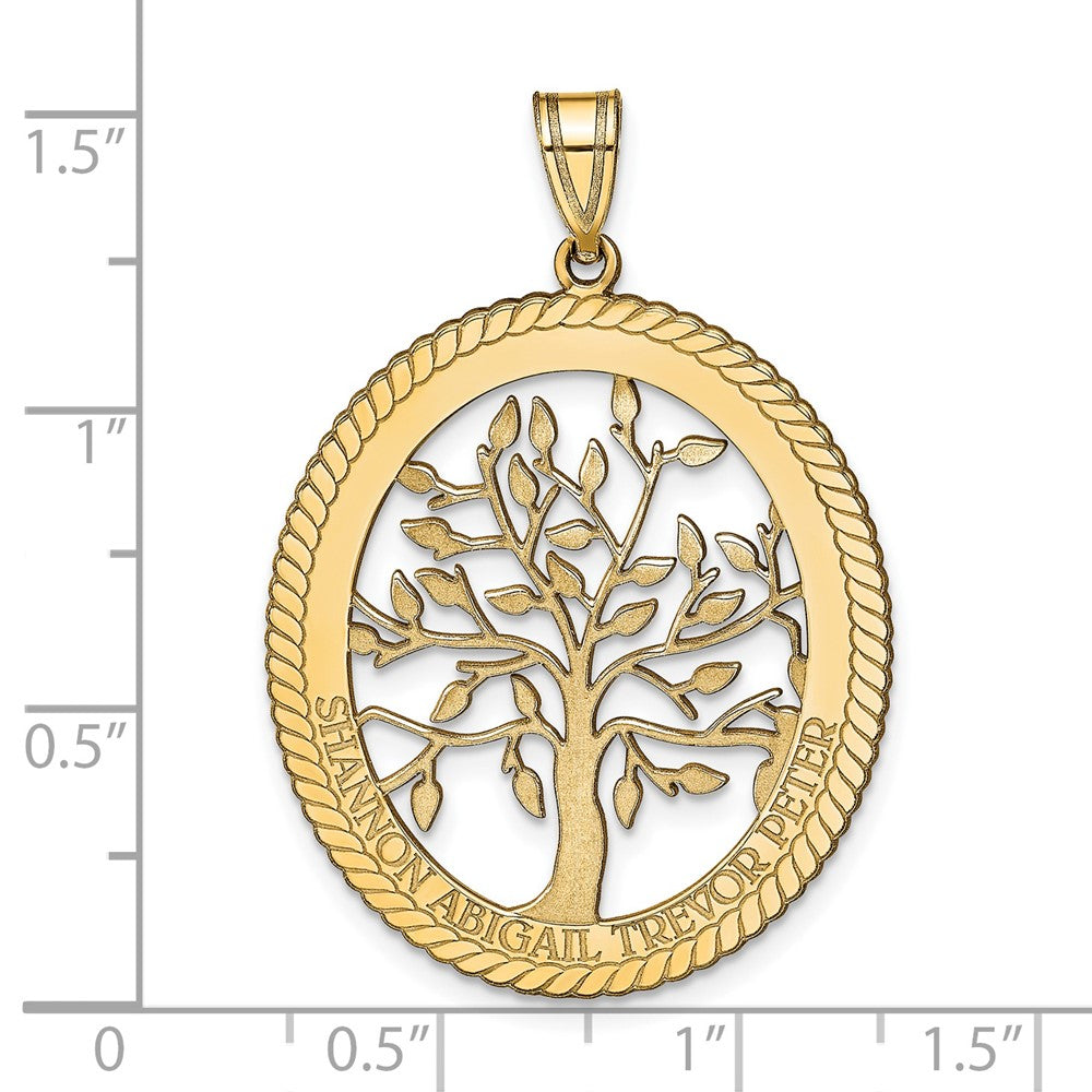 Sterling Silver/Gold-plated Oval Family Tree Pendant