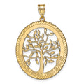 Sterling Silver/Gold-plated Oval Family Tree Pendant