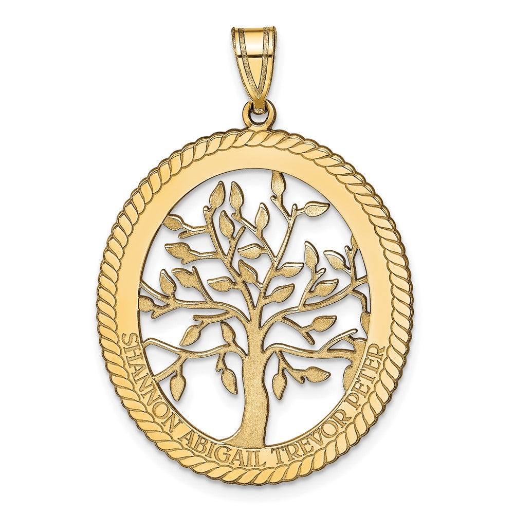 Sterling Silver/Gold-plated Oval Family Tree Pendant