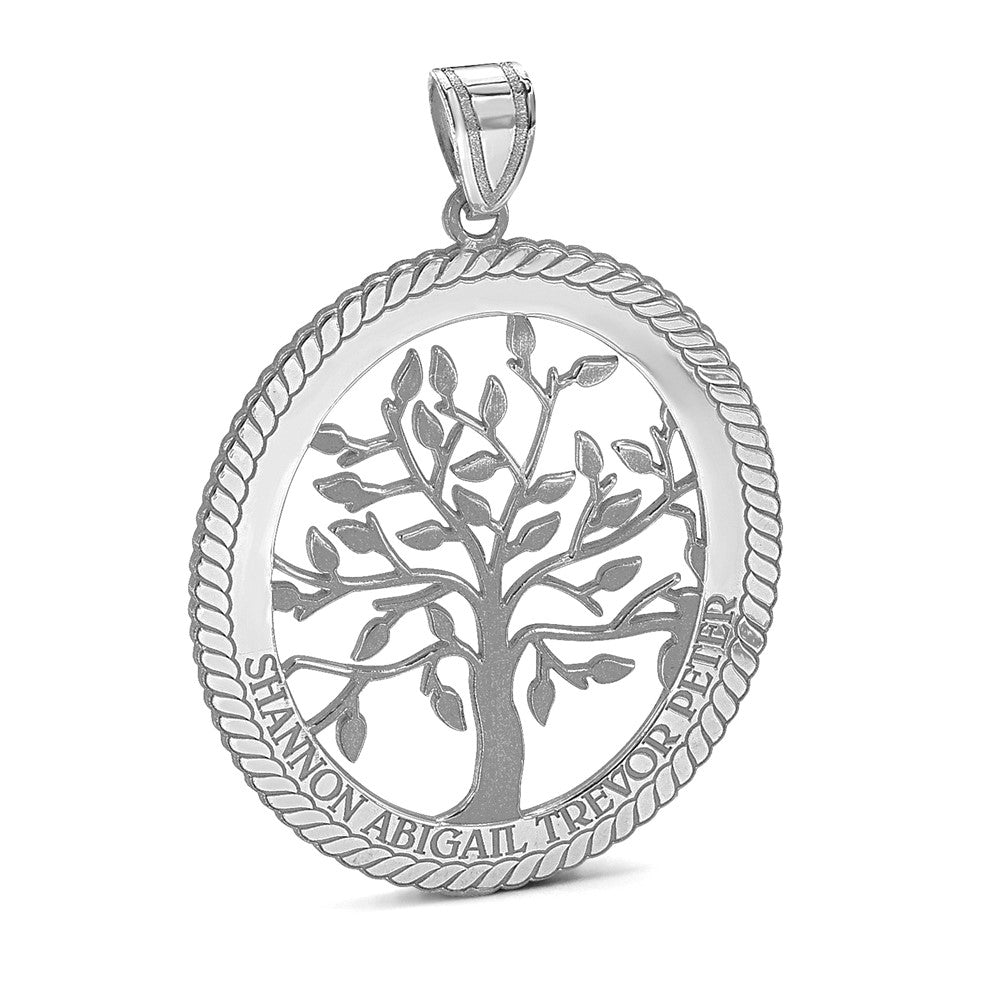 14KW Oval Family Tree Pendant