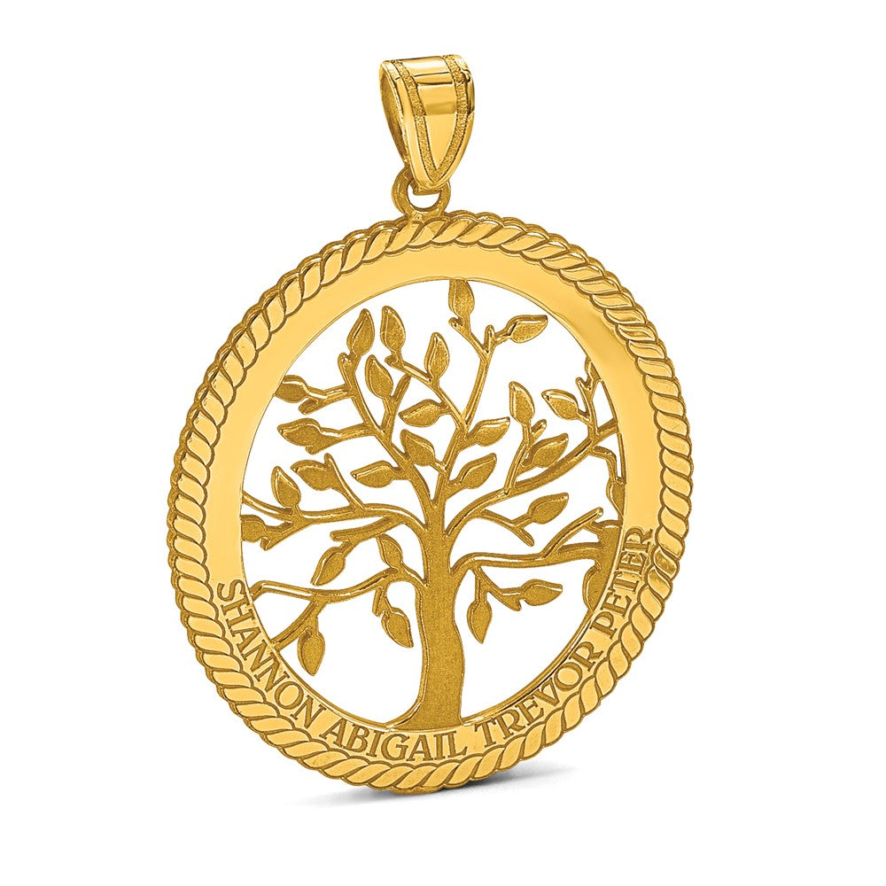 14KY Oval Family Tree Pendant