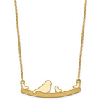 Sterling Silver/Gold-plated Mom and Baby Bird Necklace