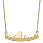 Sterling Silver/Gold-plated Mom and Baby Bird Necklace