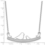 Sterling Silver/Rhodium-plated mom and Baby Bird Necklace
