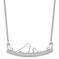 Sterling Silver/Rhodium-plated mom and Baby Bird Necklace