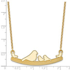 Sterling Silver/Gold-plated Mom and 2 Baby Birds Necklace