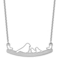 Sterling Silver/Rhodium-plated Mom and 2 Baby Birds Necklace