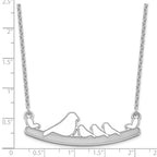 Sterling Silver/Rhodium-plated Mom and 3 Baby Birds Necklace