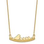 Sterling Silver/Gold-plated Mom and 4 Baby Birds Necklace