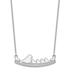 Sterling Silver/Rhodium-plated Mom and 4 Baby Birds Necklace