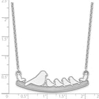 Sterling Silver/Rhodium-plated Mom and 4 Baby Birds Necklace