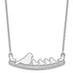 Sterling Silver/Rhodium-plated Mom and 4 Baby Birds Necklace