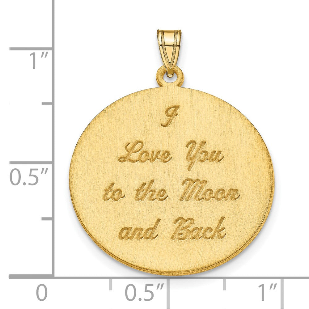 SS/Gold-plated Brushed I LOVE YOU TO THE MOON Pendant