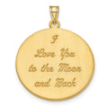 SS/Gold-plated Brushed I LOVE YOU TO THE MOON Pendant