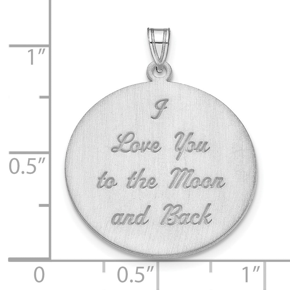 SS/Rhodium-plated Brushed I LOVE YOU TO THE MOON Pendant