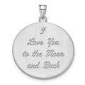 SS/Rhodium-plated Brushed I LOVE YOU TO THE MOON Pendant