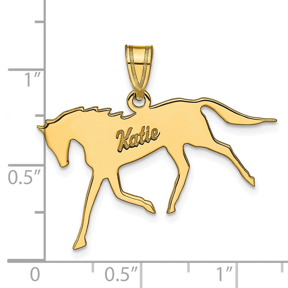 Sterling Silver/Gold-plated Horse with Name Pendant