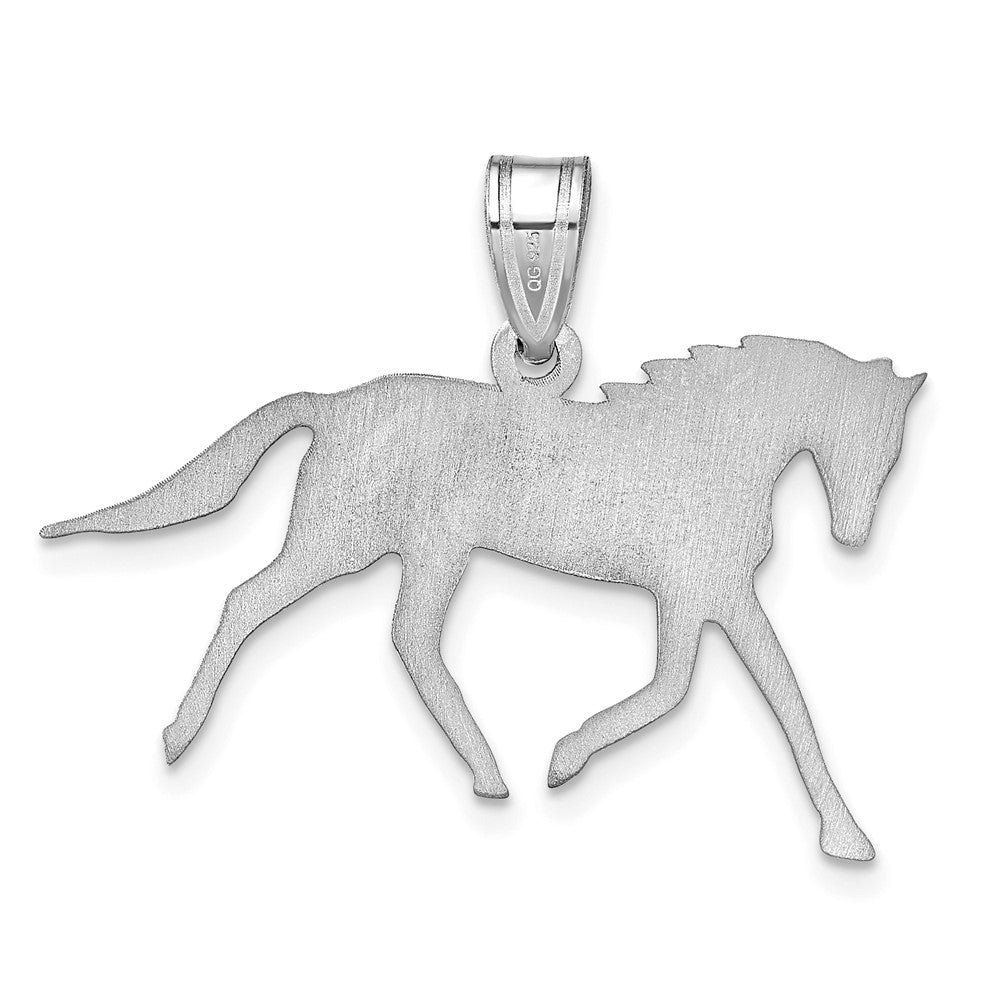 Sterling Silver/Rhodium-plated Horse with Name Pendant