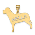 Sterling Silver/Gold-plated Dog with Cut-out Name Pendant
