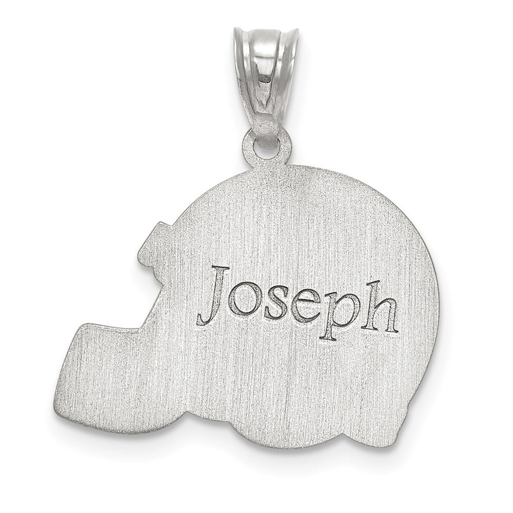 SS/Rhodium-plated Personalized Football Helmet Pendant