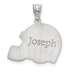 14k White Gold  Personalized Football Helmet Pendant