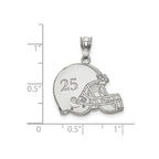 14k White Gold  Personalized Football Helmet Pendant