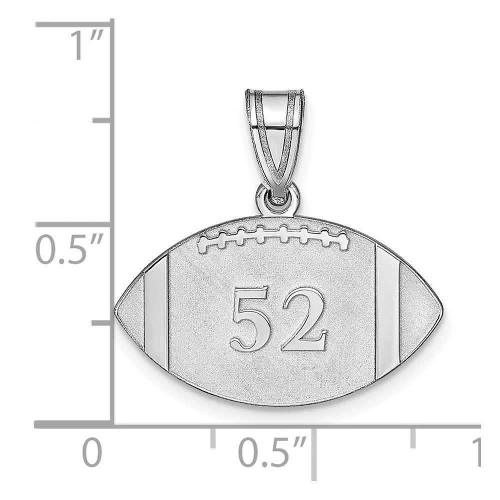 Sterling Silver/Rhodium-plated Personalized Football Pendant