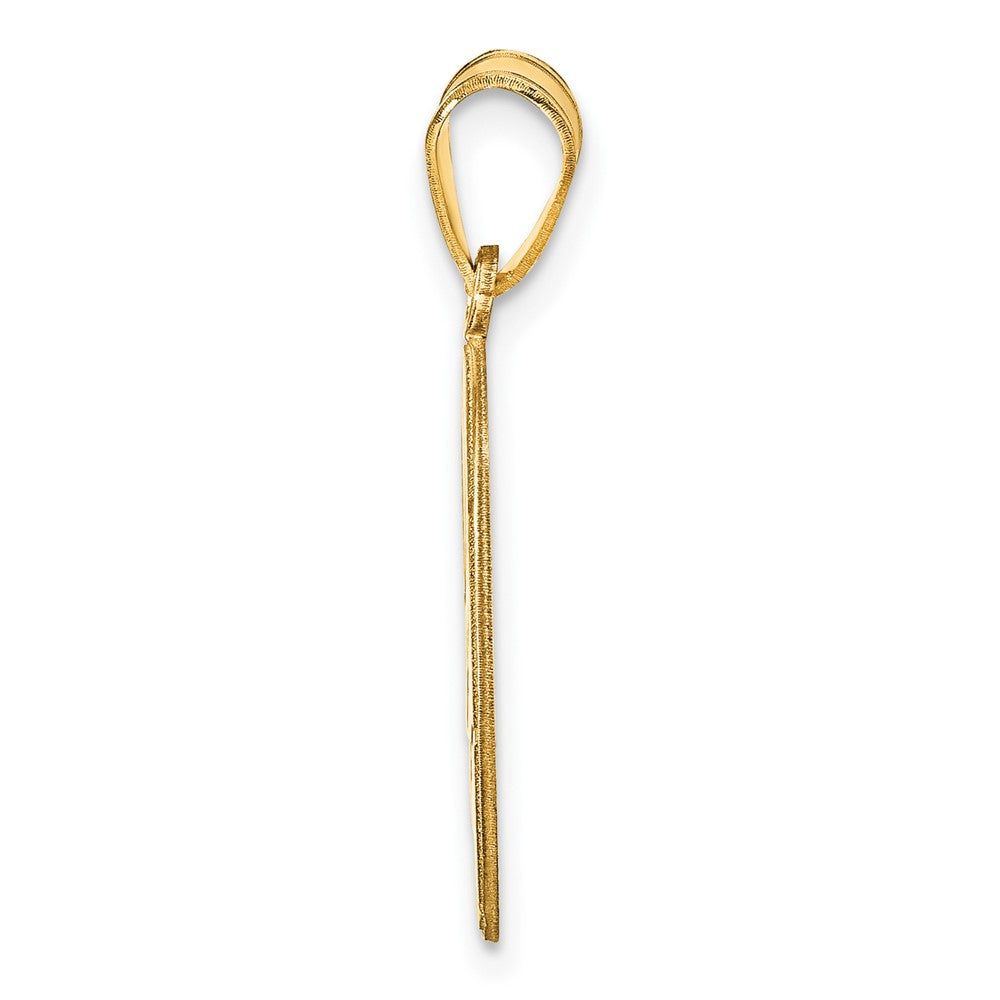 14k Yellow Gold Personalized Basketball Pendant