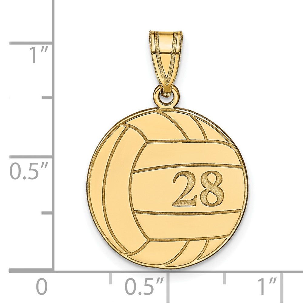 Sterling Silver/Gold-plated Personalized Volleyball Pendant