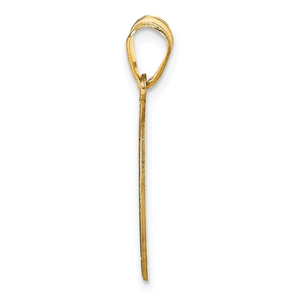 14k Yellow Gold Personalized Baseball Pendant