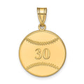 Sterling Silver/Gold-plated Personalized Baseball Pendant