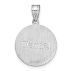 Sterling Silver/Rhodium-plated Personalized Baseball Pendant