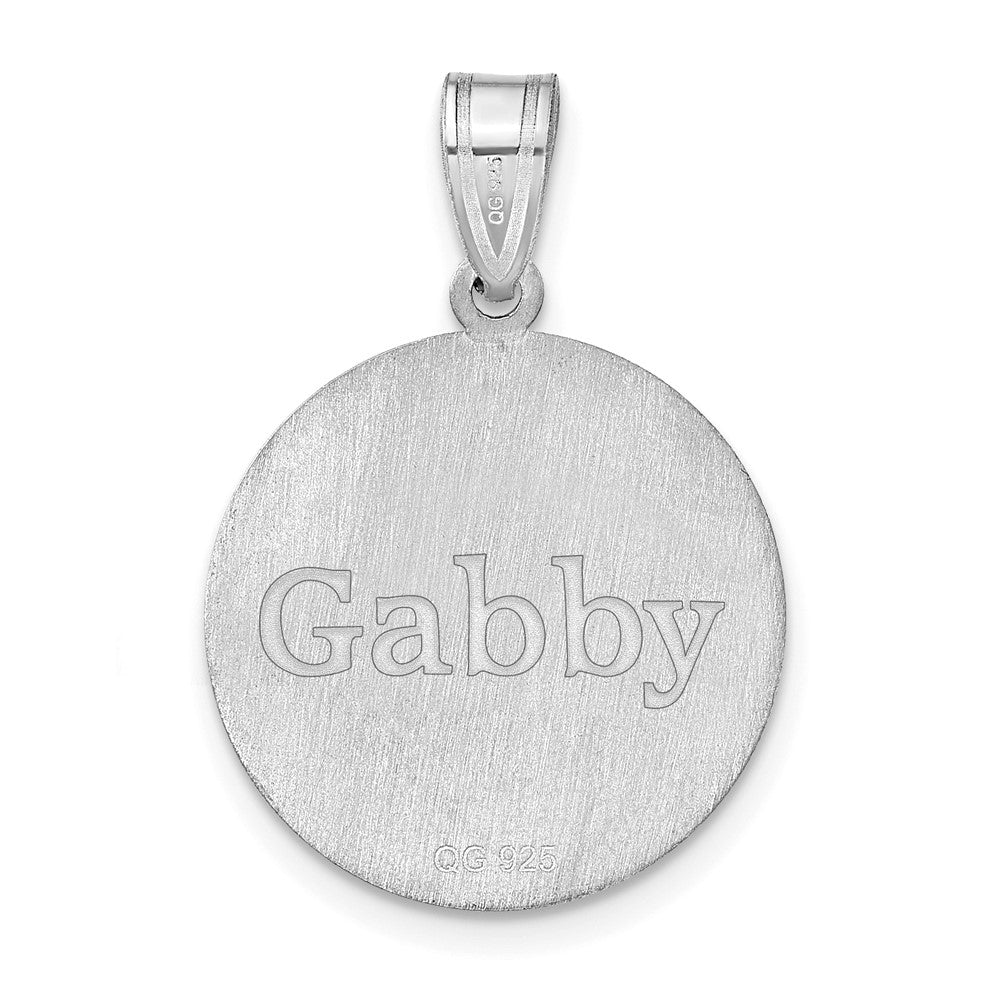 Sterling Silver/Rhodium-plated Personalized Soccer Pendant