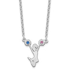 SS/Rhod-plated Cheerleader BS w/14k Rhod-pltd Bezel Necklace