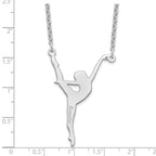 Sterling Silver/Rhodium-plated Personalized Dancer Necklace