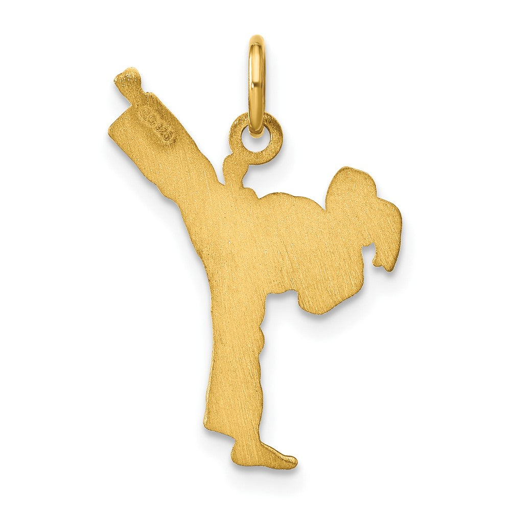 Sterling Silver/Gold-plated Personalized Girl Karate Pendant