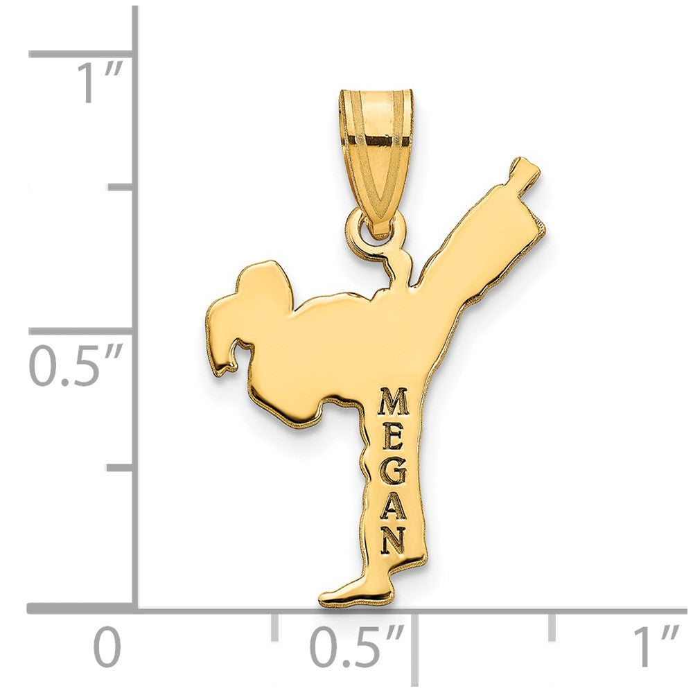 Sterling Silver/Gold-plated Personalized Girl Karate Pendant
