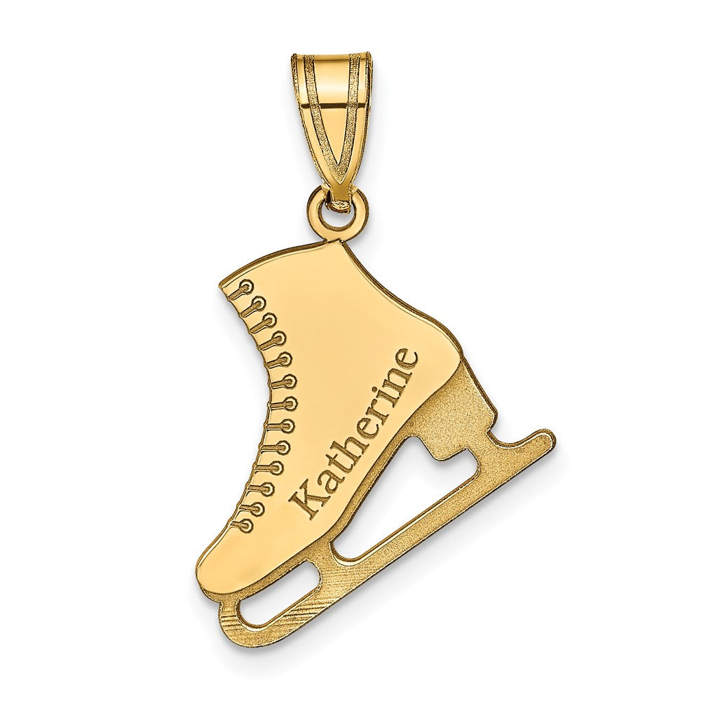 Sterling Silver/Gold-plated Personalized Ice Skate Pendant