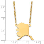 Sterling Silver/Gold-plated Alaska State Necklace