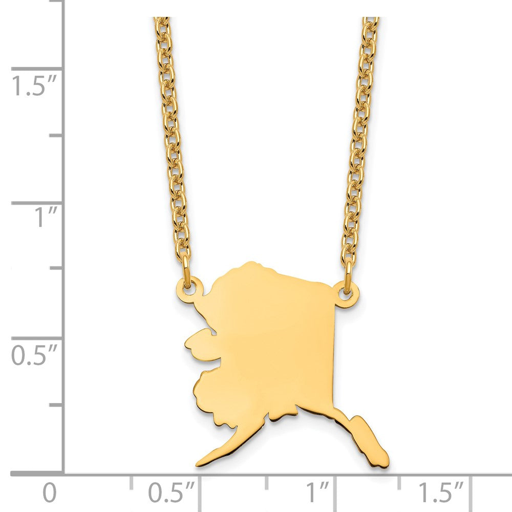 Sterling Silver/Gold-plated Alaska State Necklace
