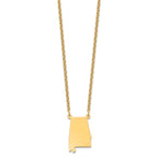 Sterling Silver/Gold-plated Alabama State Necklace