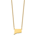 Sterling Silver/Gold-plated Connecticut State Necklace