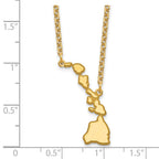 Sterling Silver/Gold-plated Hawaii State Necklace
