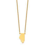 Sterling Silver/Gold-plated Illinois State Necklace