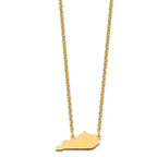 Sterling Silver/Gold-plated Kentucky State Necklace