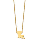 Sterling Silver/Gold-plated Louisiana State Necklace